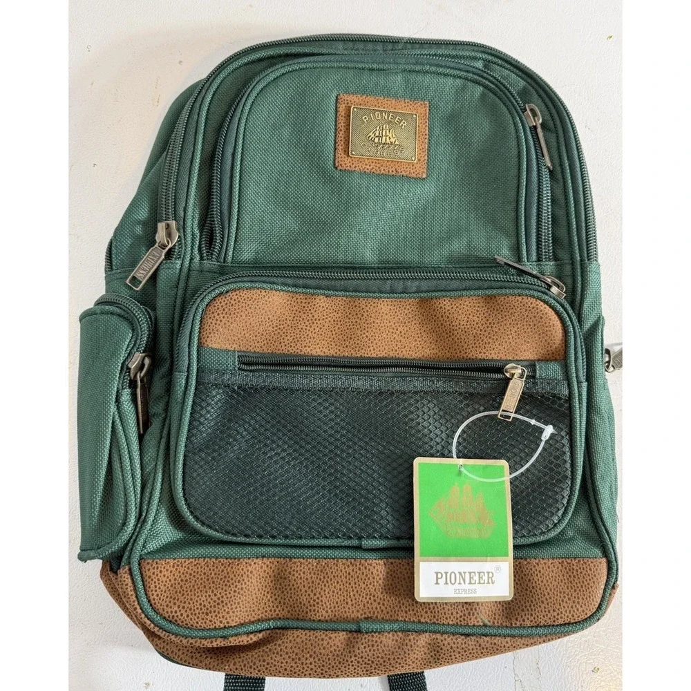 NEW Pioneer‎ Express Backpack . Dark Green and Brown NWT